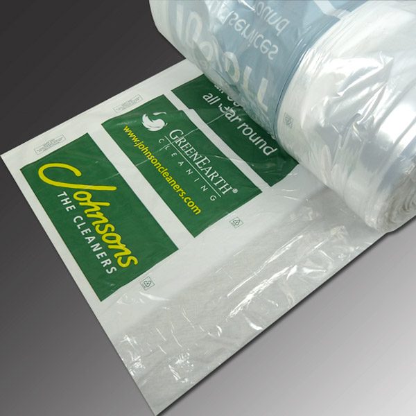 Polythene dry cleaning bags o a roll