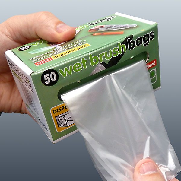 Easibag Decorators Wet Brush Bags in a cardboard dispenser